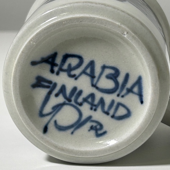 Vintage 50s 60s Arabia of Finland Ulla Procope Stoneware Anemone Mug Signed - Picture 9 of 9